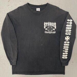 Vintage 2000s Sturgis Choppers Rare Double Sided Biker Long Sleeve T Shirt XL
